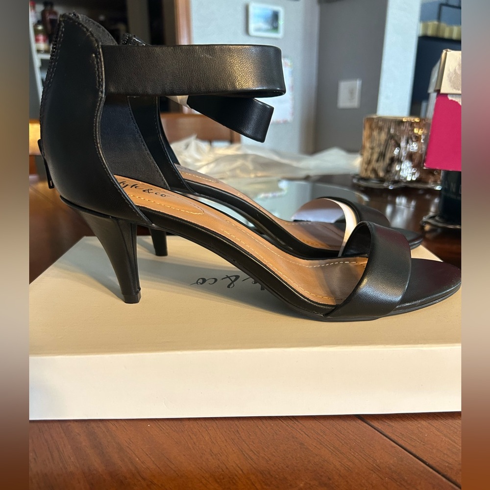 Style & Co. Black Strappy Heels